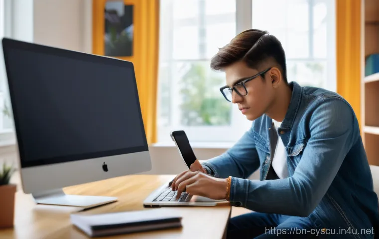 사이버보안 전문가들이 자주 사용하는 용어 정리 - **Prompt 1: Phishing Alert**
    "A fully clothed young adult, gender-neutral, sits at a modern desk...
