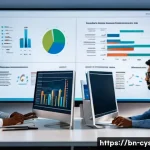 보안 시스템 설계와 구축 사례 - A detailed office scene showing a diverse team of Bengali professionals collaboratively working on a...