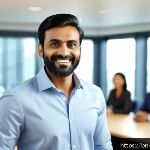 보안 컨퍼런스에서 발표하는 방법 - A confident Bengali male presenter in his 30s standing in front of a modern conference room, making ...