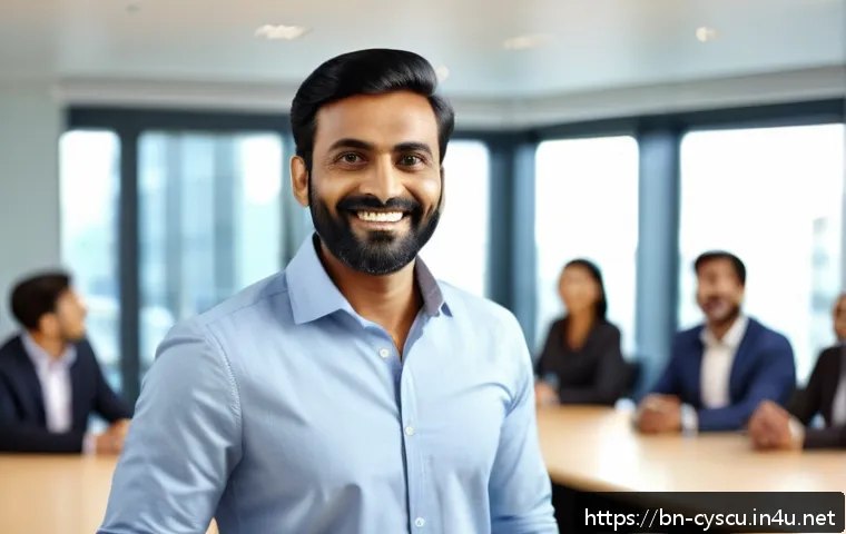 보안 컨퍼런스에서 발표하는 방법 - A confident Bengali male presenter in his 30s standing in front of a modern conference room, making ...